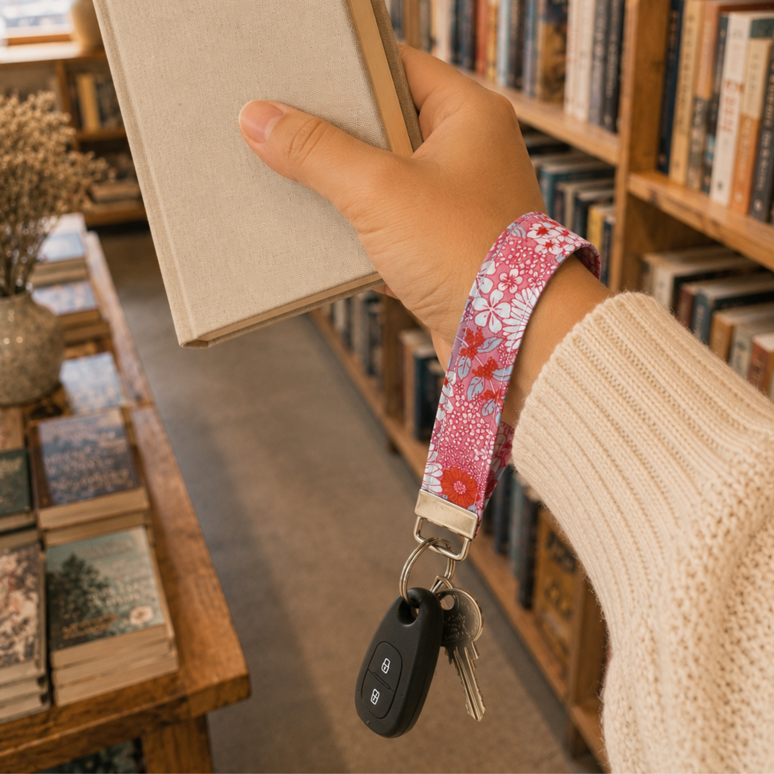 Sunset Bloom Wristlet Keychain