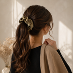 Olive Luxe Large Satin Scrunchie - Handmade