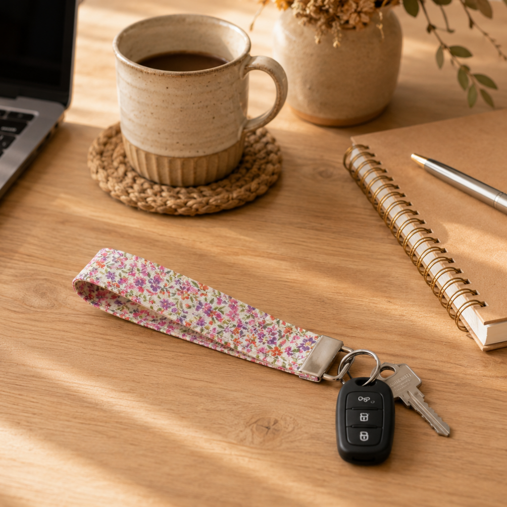 Lavender Field Wristlet Keychain