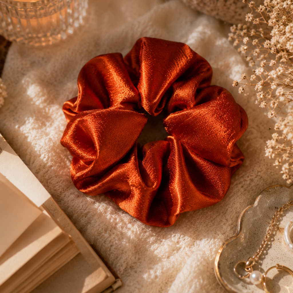 Autumn Ember Satin Scrunchie