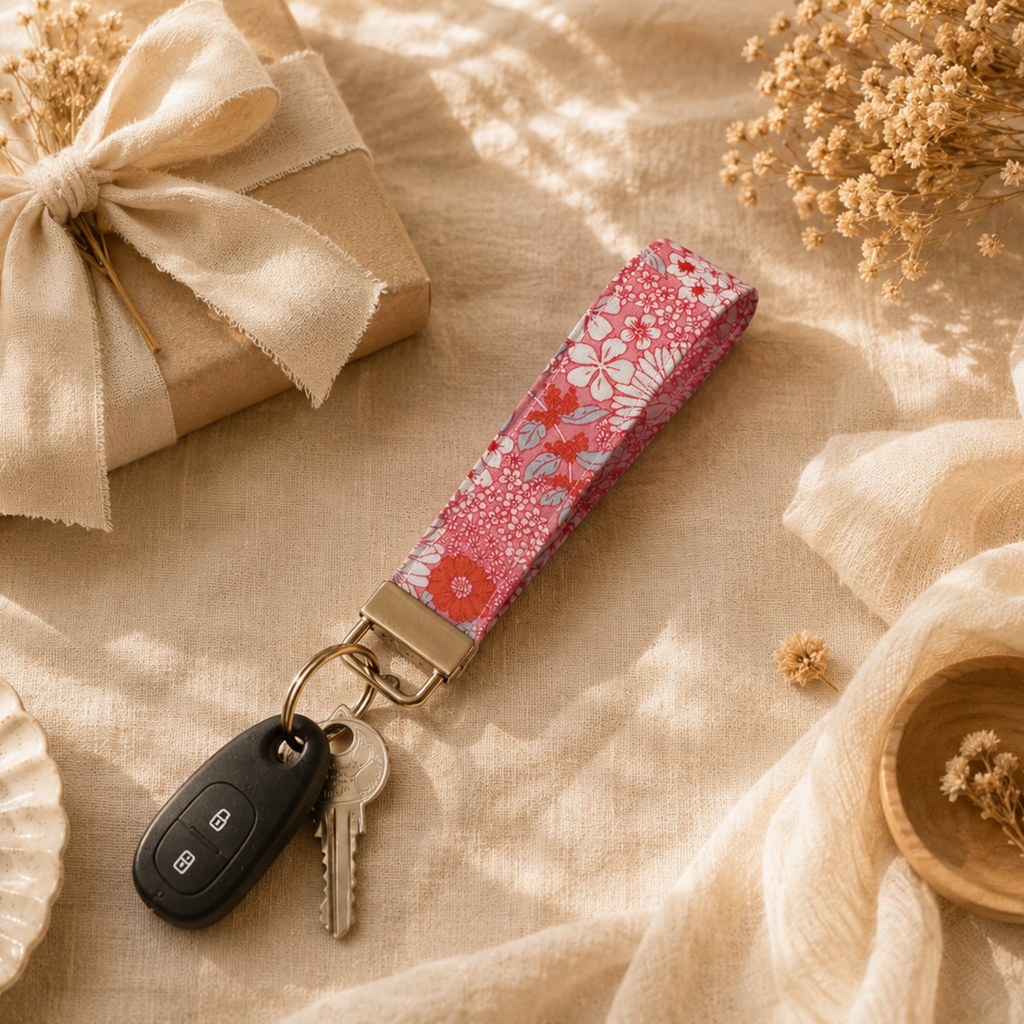 Sunset Bloom Wristlet Keychain