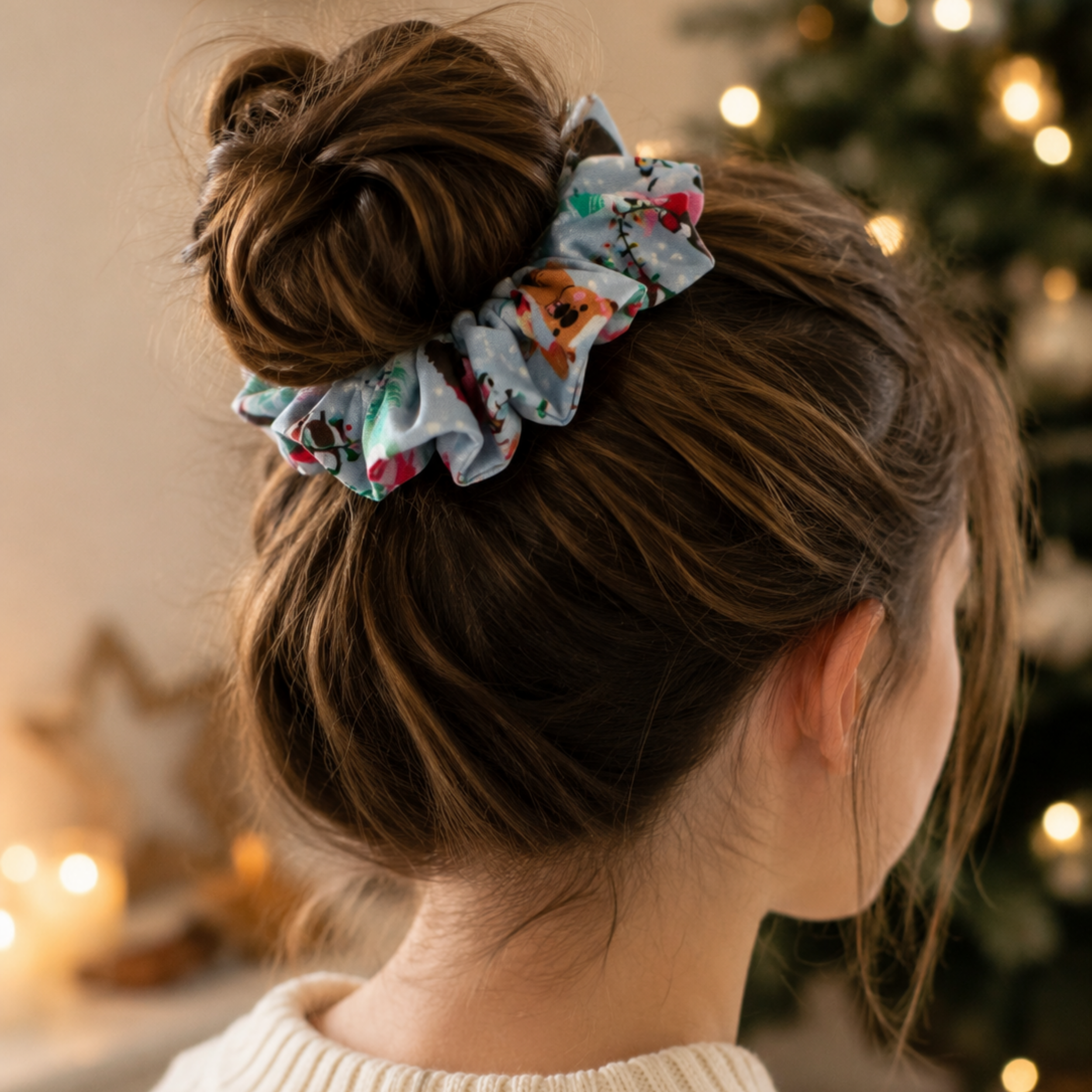 Jingle Jammies Christmas Scrunchie | Handmade Festive Hair Accessory