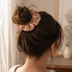 Gilded Blush Satin Scrunchie