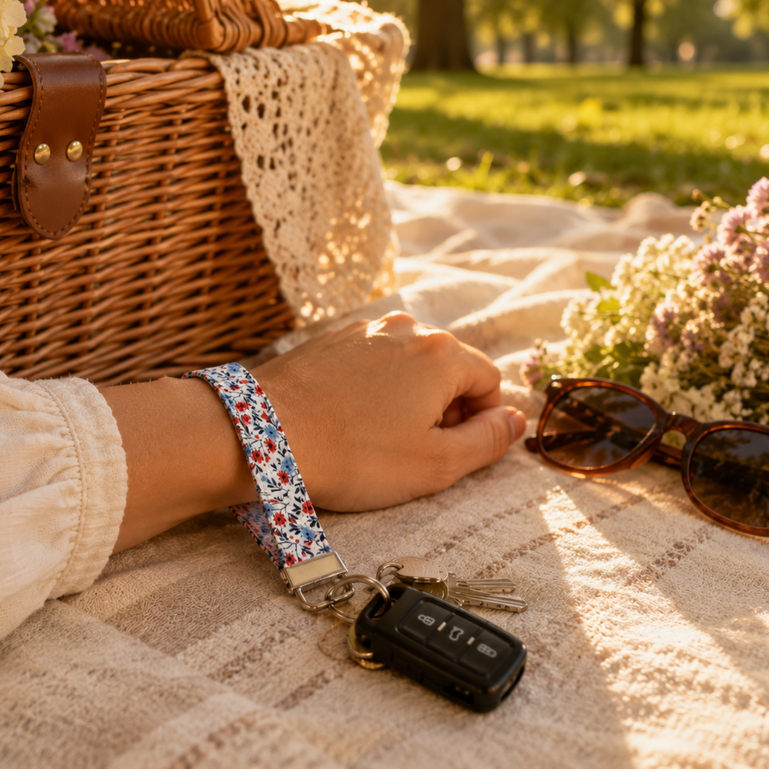 Pocketful of Posies Wristlet Keychain