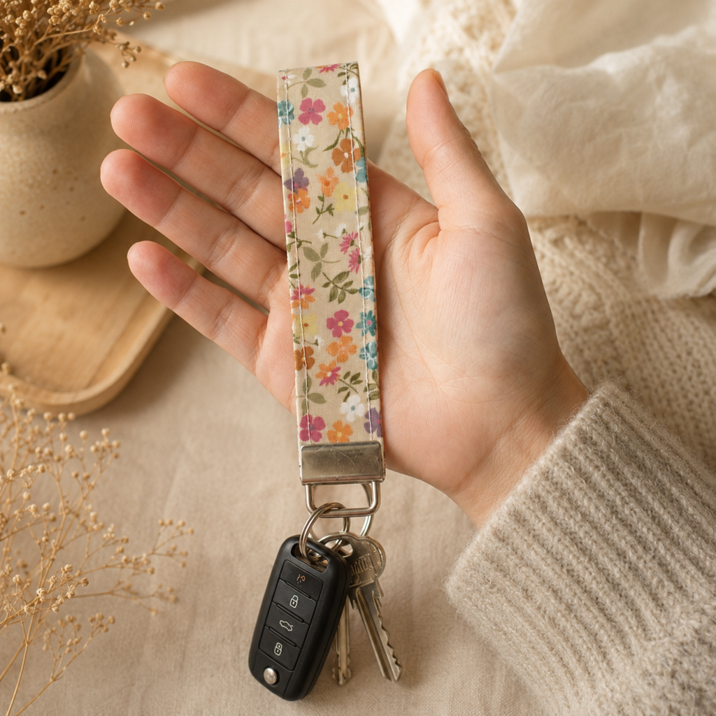 Wildflower Spritz Wristlet Keychain
