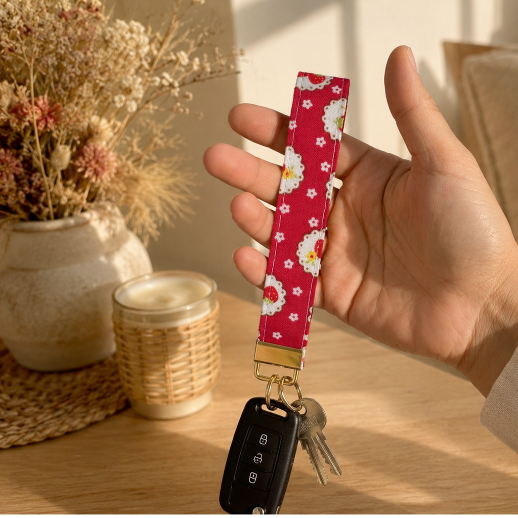 Strawberry Jam Wristlet Keychain