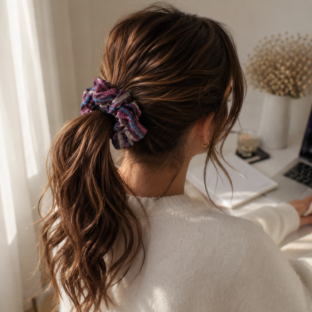 Cosmic Plum Scrunchie