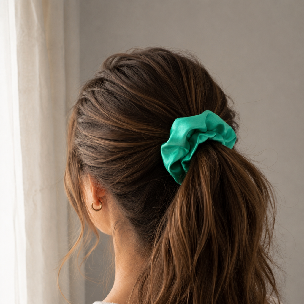 Jade Lux Satin Scrunchie