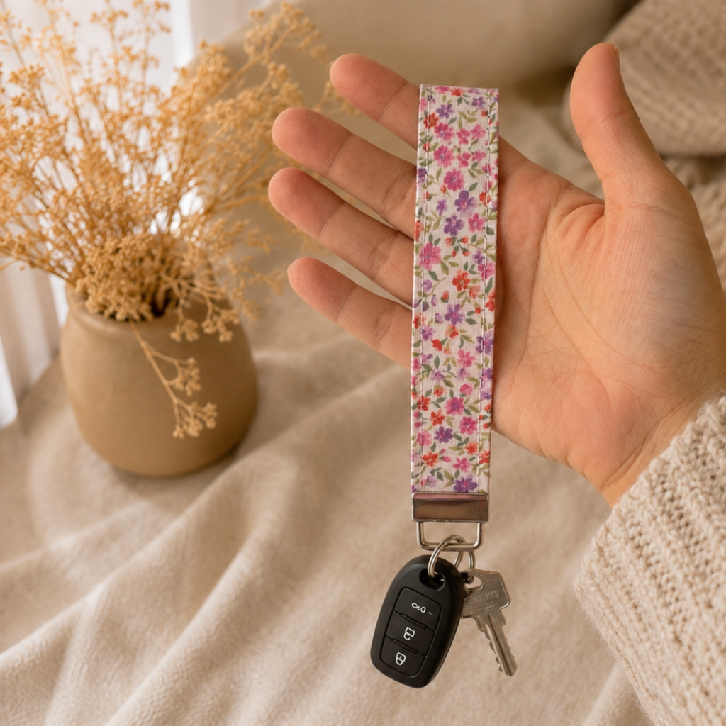Lavender Field Wristlet Keychain