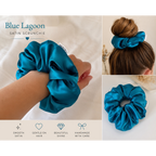 Blue Lagoon Satin Scrunchie