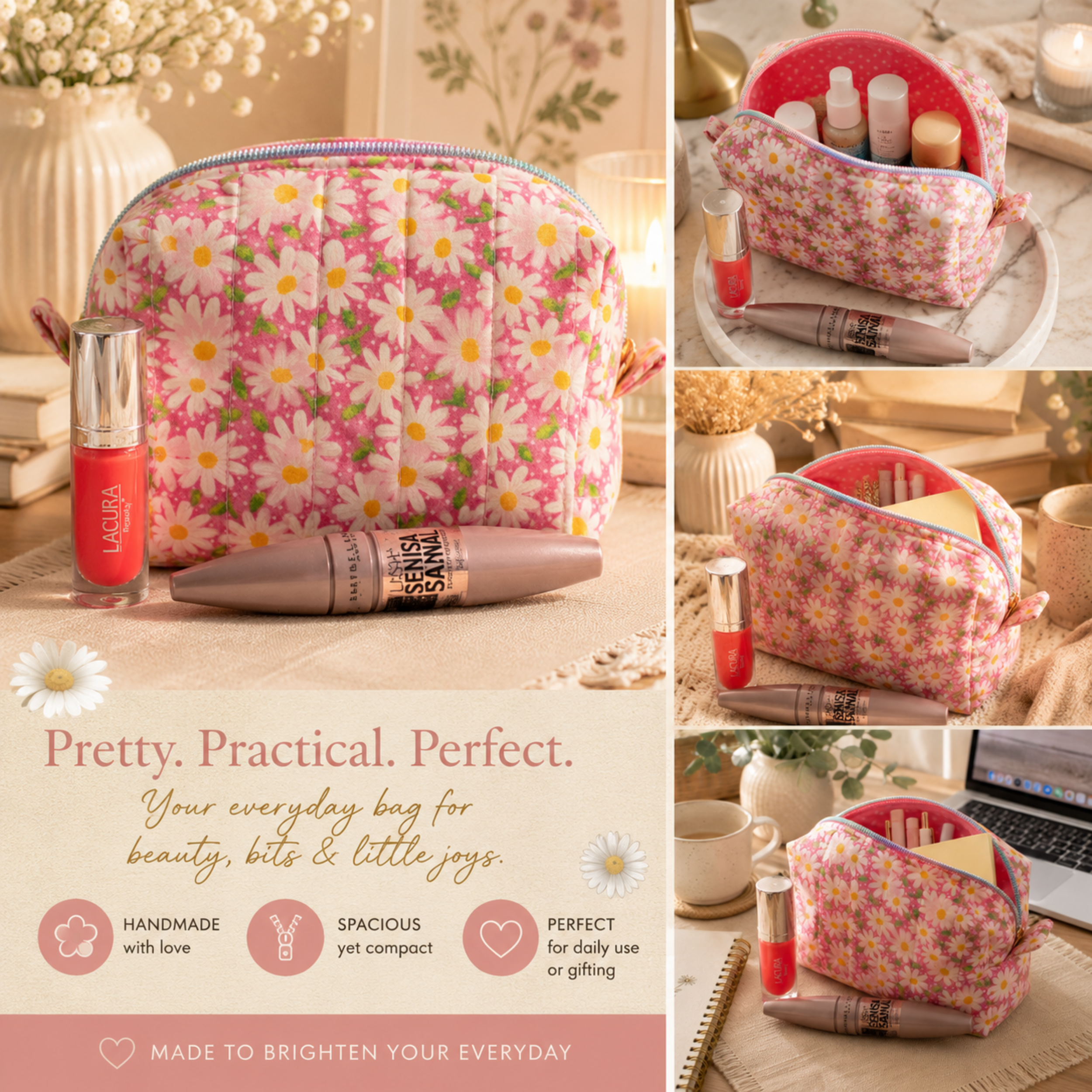 Daisy Pop Makeup Bag