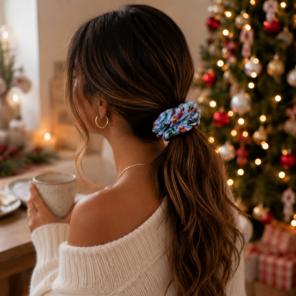 Jingle Jammies Christmas Scrunchie | Handmade Festive Hair Accessory