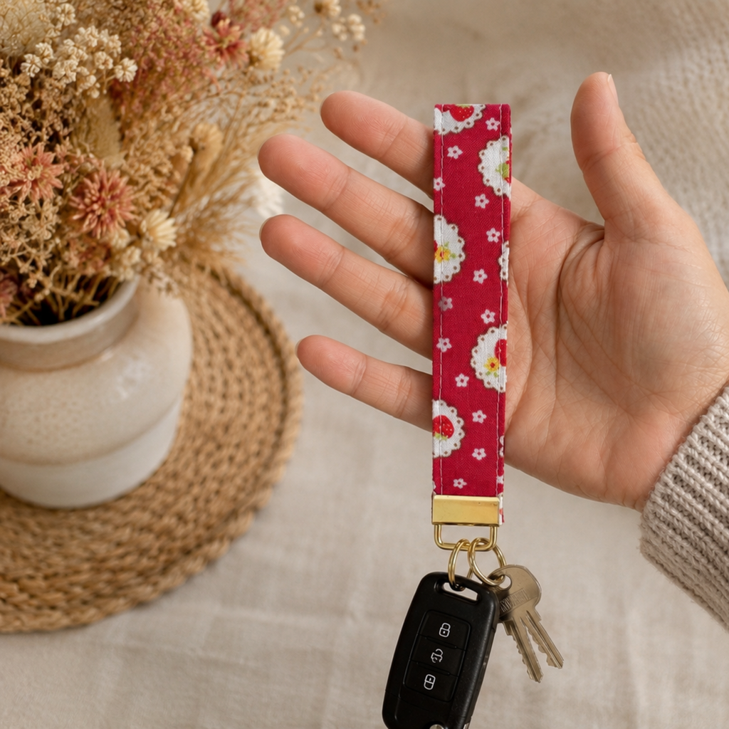 Strawberry Jam Wristlet Keychain