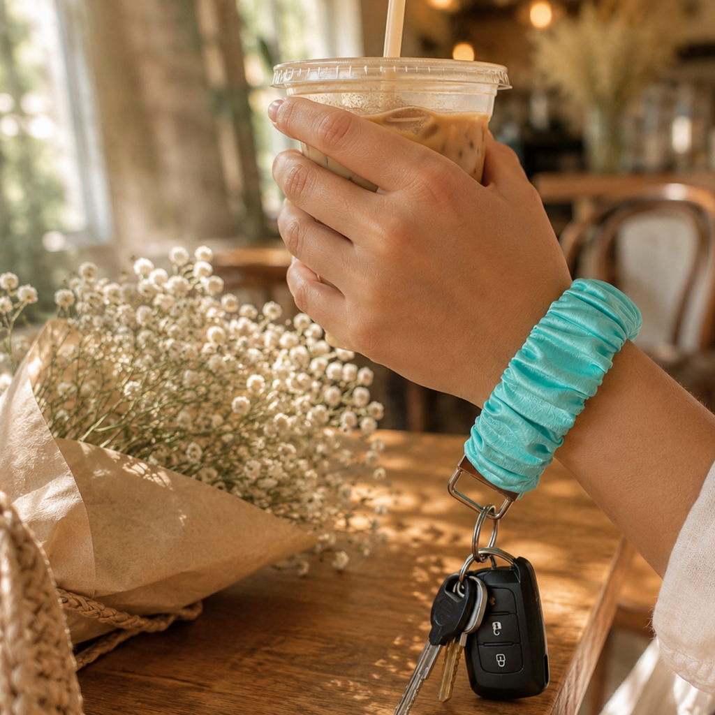 Frosted Bloom Wristlet Keychain