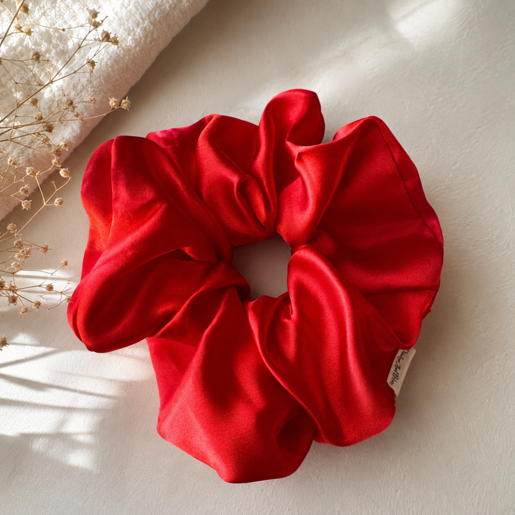 Crimson Bloom Scrunchie