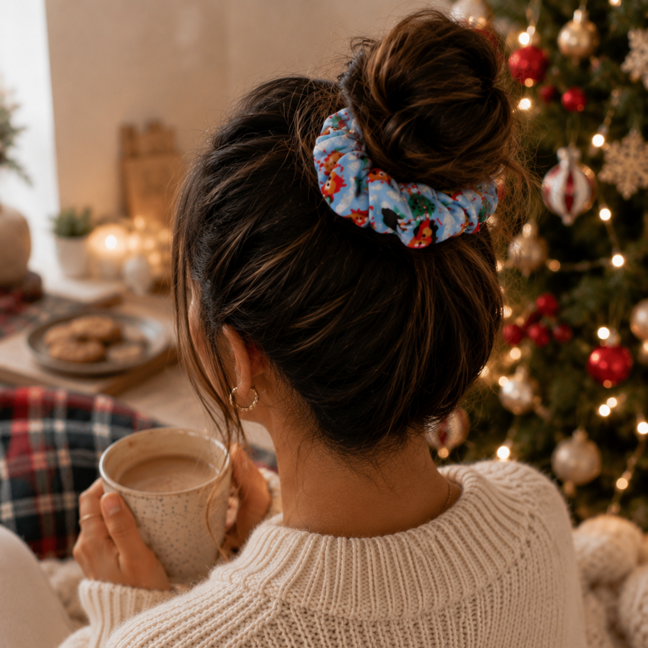 Jingle Jammies Christmas Scrunchie | Handmade Festive Hair Accessory