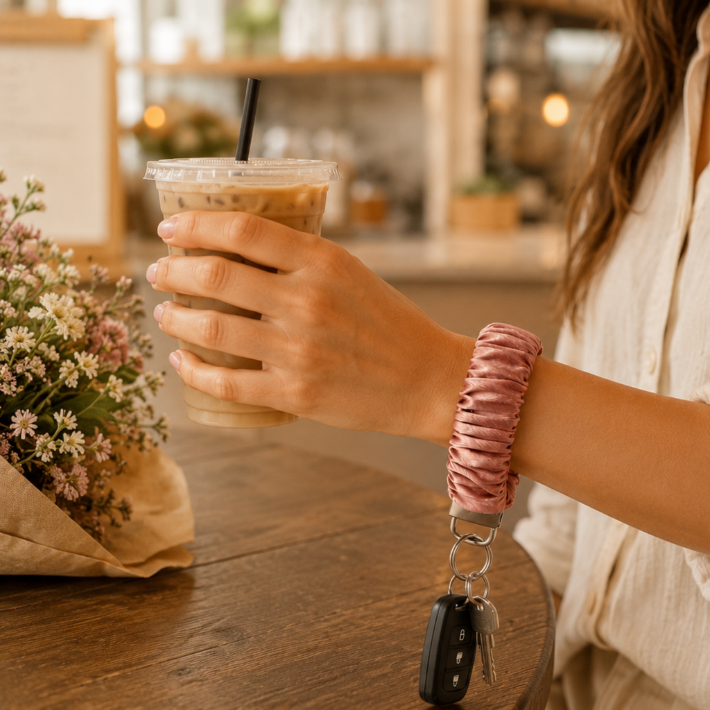 Rose Gold Wristlet Keychain
