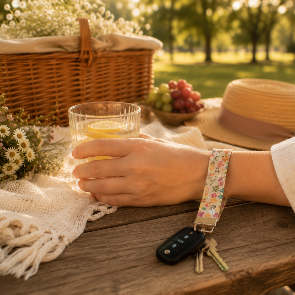 Wildflower Spritz Wristlet Keychain
