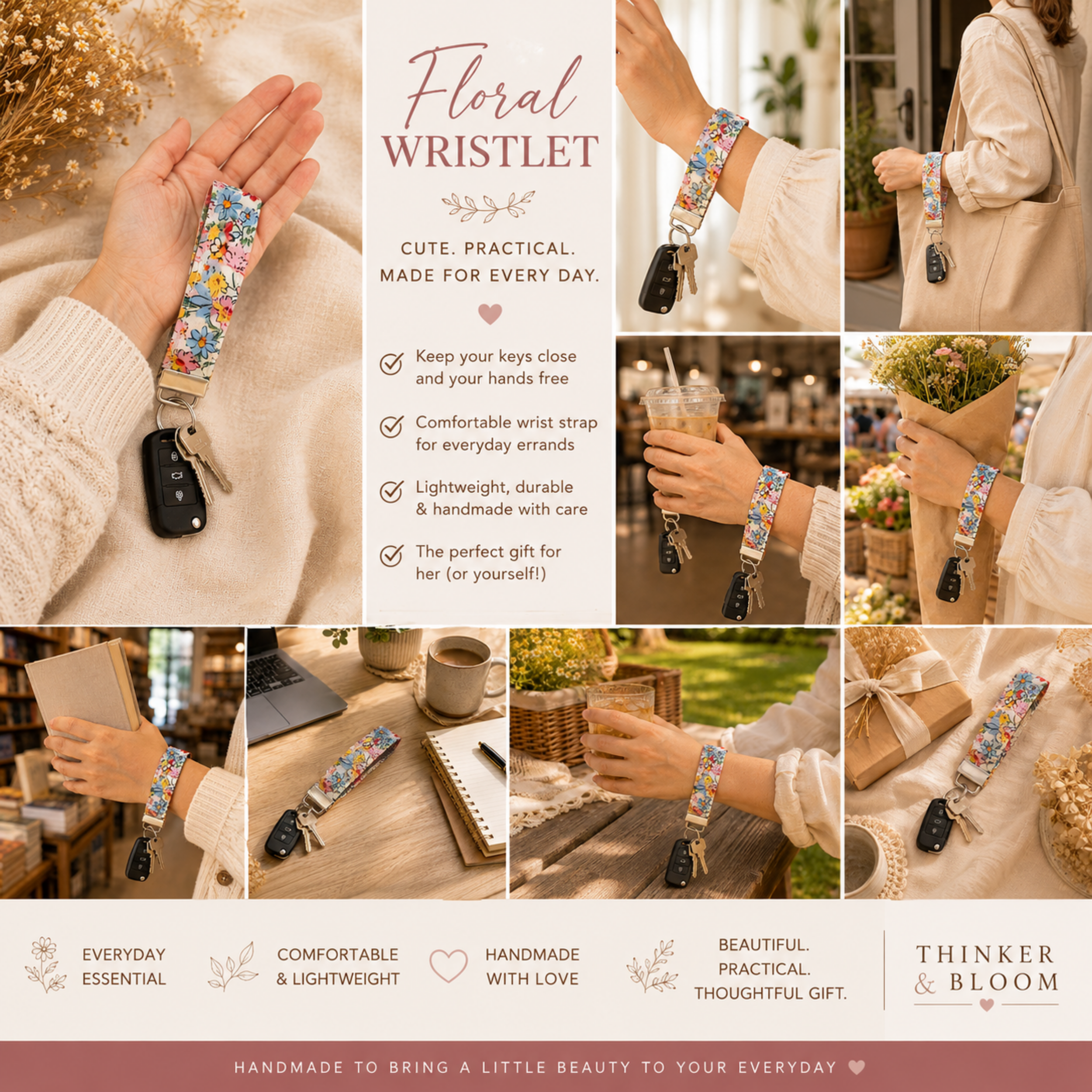 Sunshine Bloom Wristlet Keychain