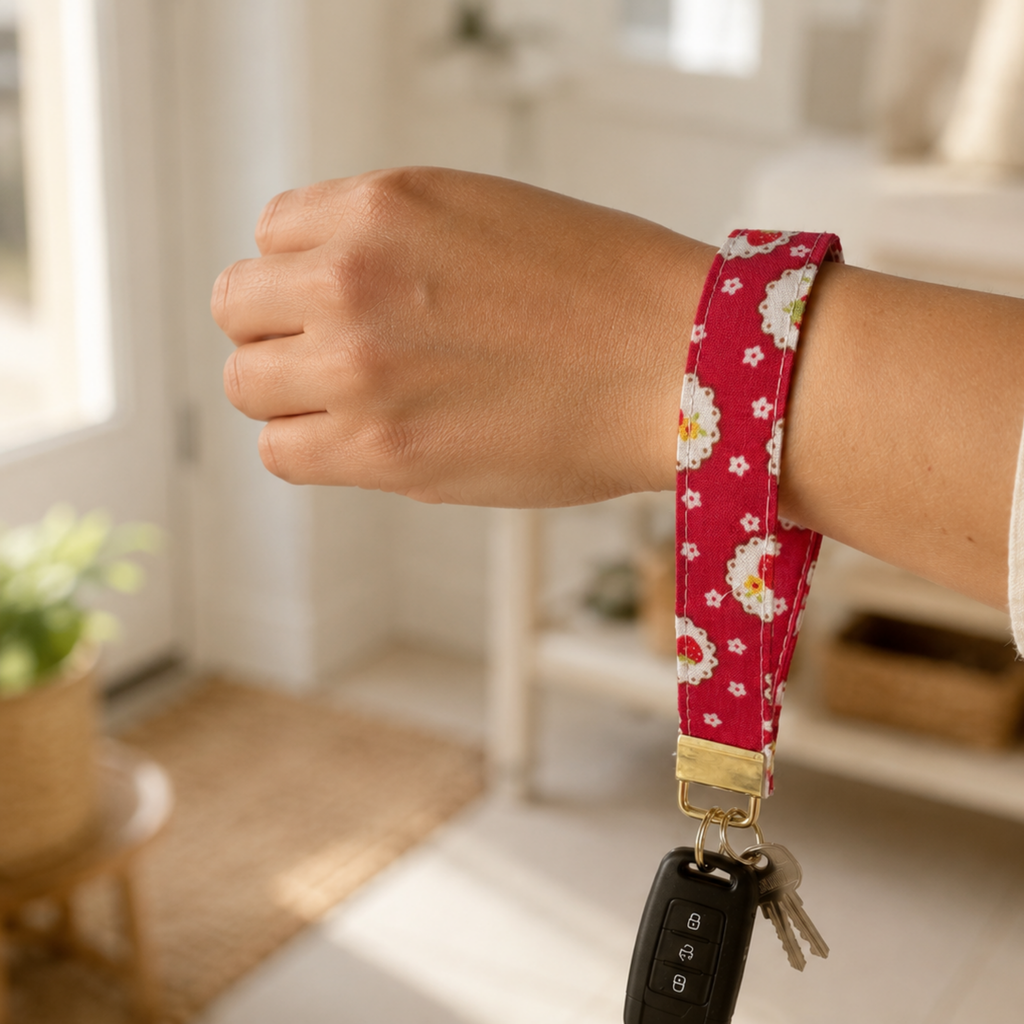 Strawberry Jam Wristlet Keychain