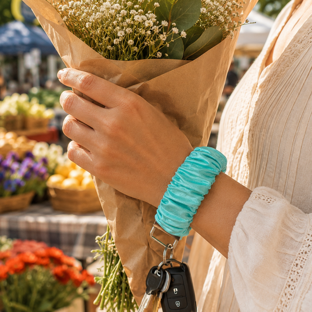 Frosted Bloom Wristlet Keychain