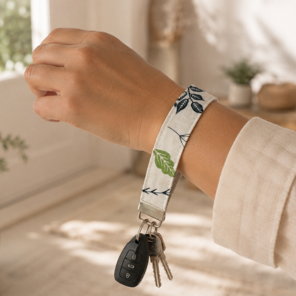 Butterfly Kisses – Handmade Fabric Wristlet Keychain