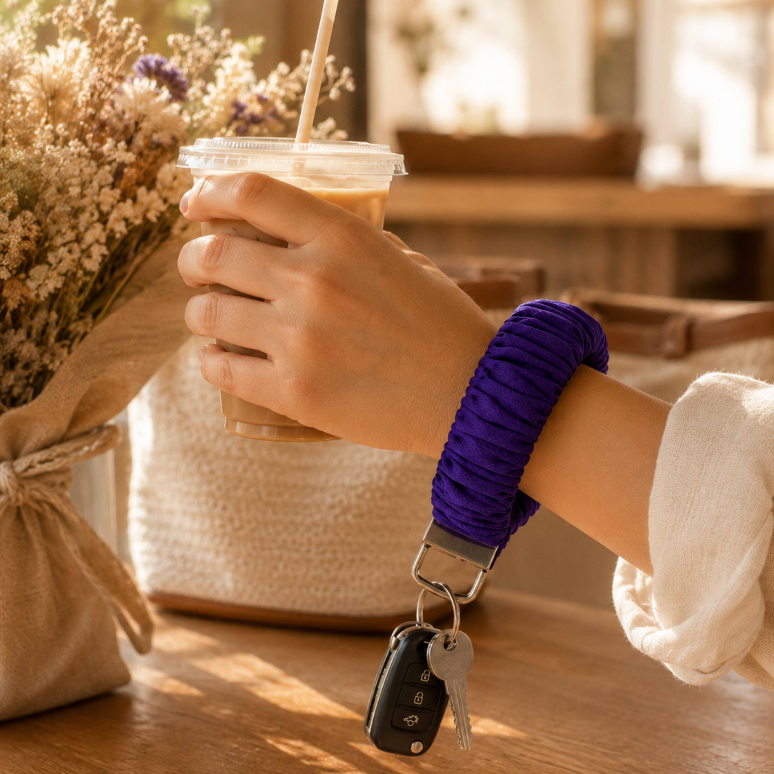 Royal Bloom Wristlet Keychain