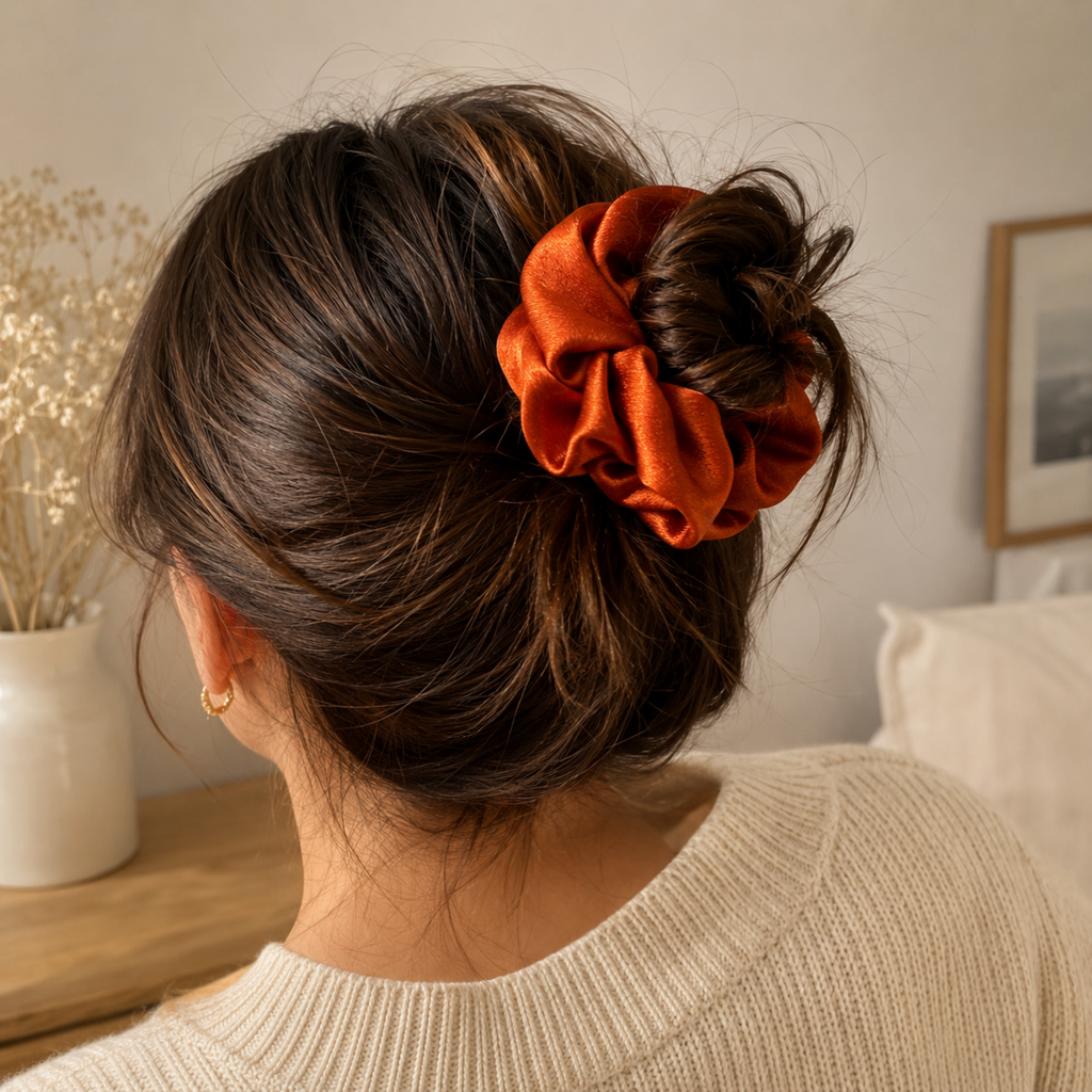Autumn Ember Satin Scrunchie