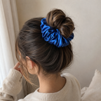 Royal Blue Satin Scrunchie