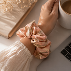 Gilded Blush Satin Scrunchie
