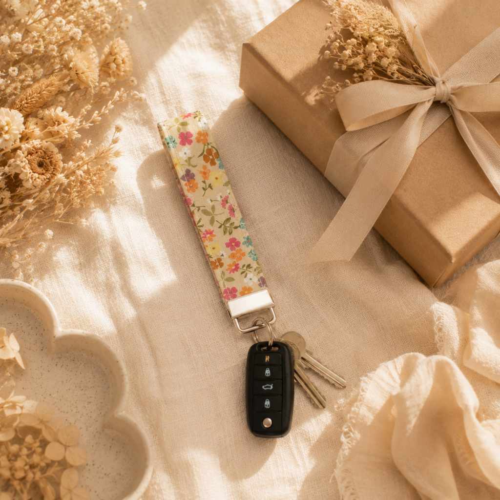 Wildflower Spritz Wristlet Keychain