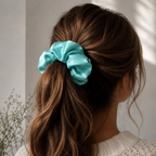 Frosted Blooms Scrunchie – Large Handmade Satin Scrunchie