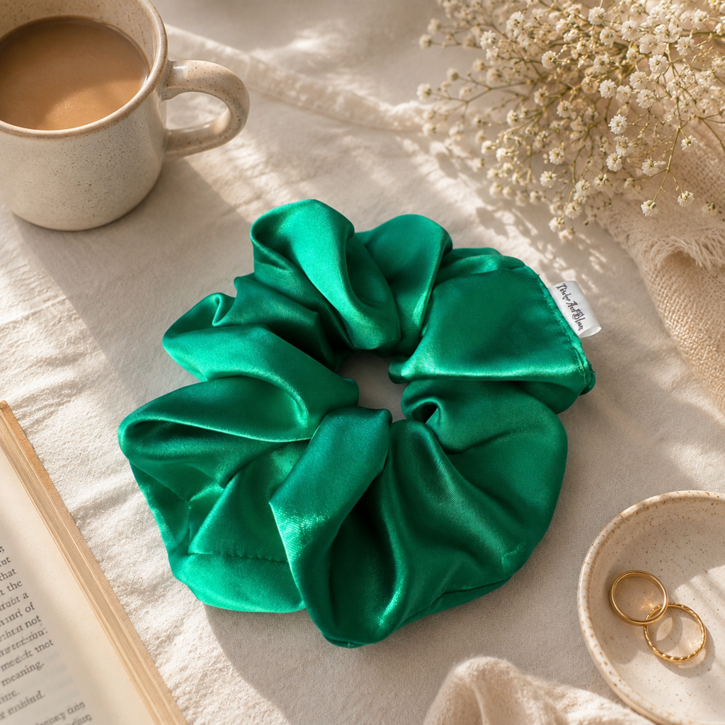 Jade Lux Satin Scrunchie