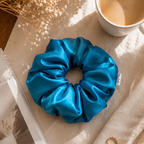 Blue Lagoon Satin Scrunchie