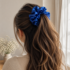 Royal Blue Satin Scrunchie