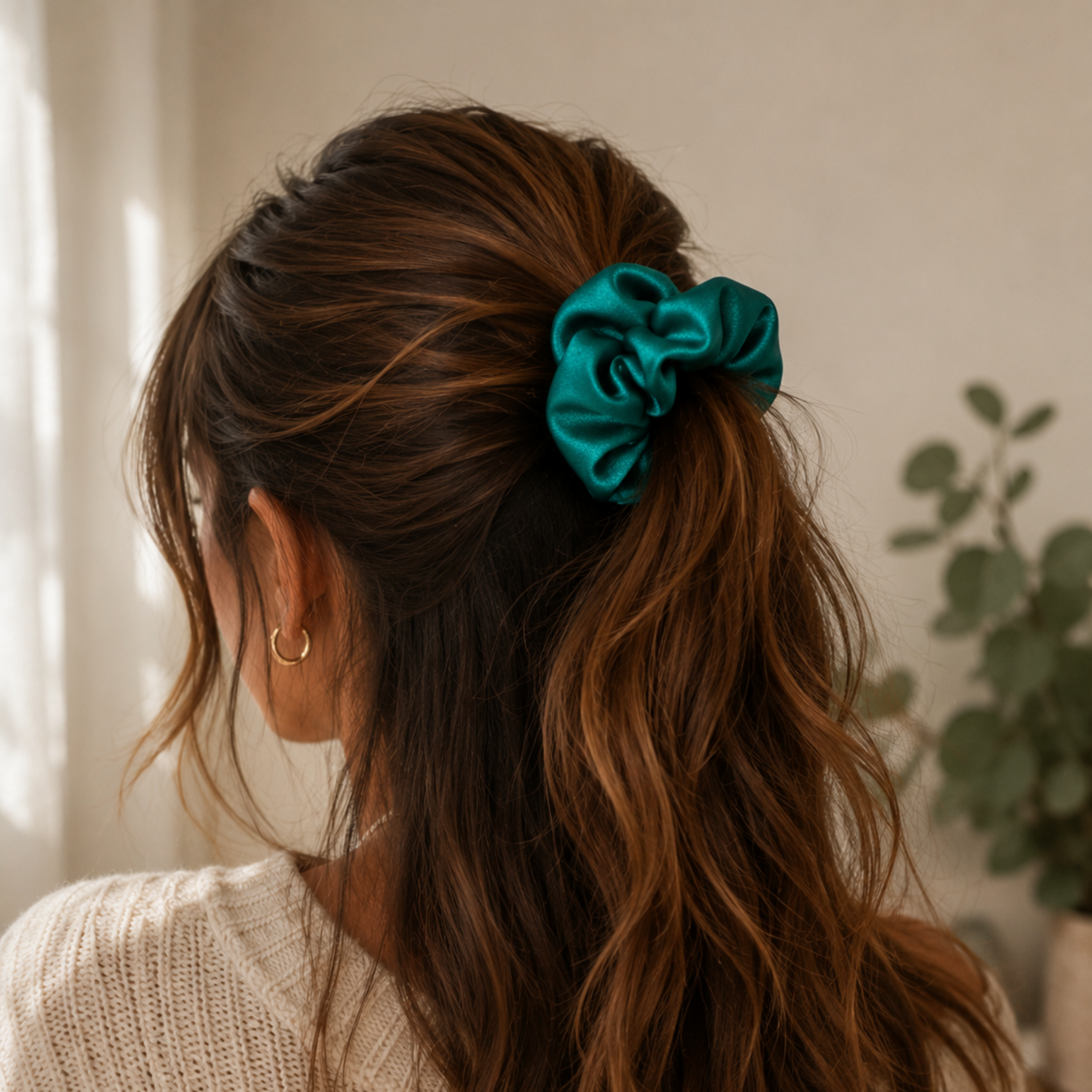 Emerald Luxe Scrunchie