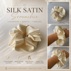 Buttercream Bloom Scrunchie – Handmade Satin Hair Scrunchie