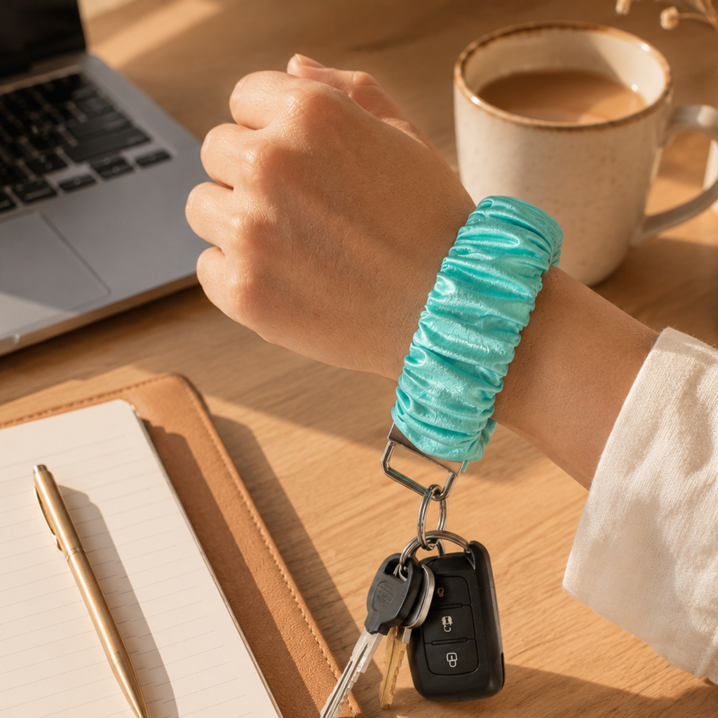 Frosted Bloom Wristlet Keychain