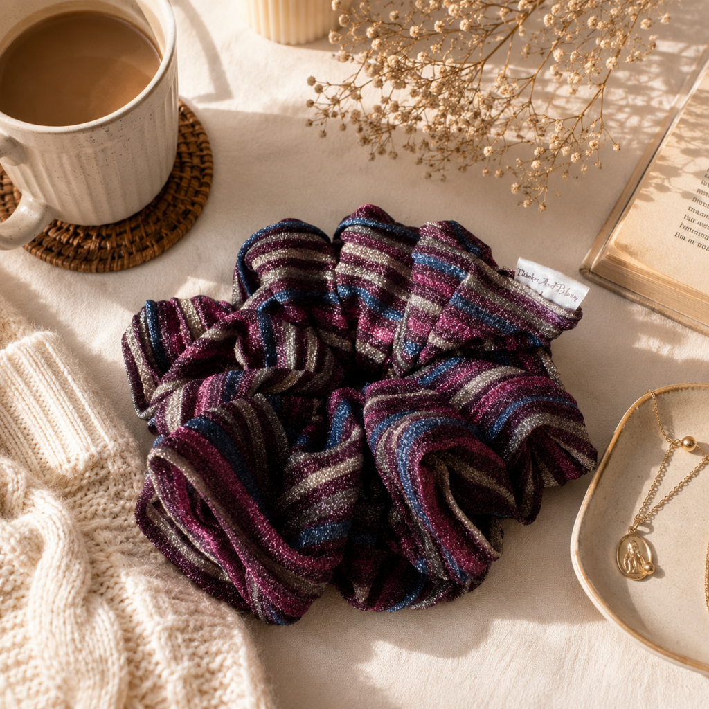 Cosmic Plum Scrunchie