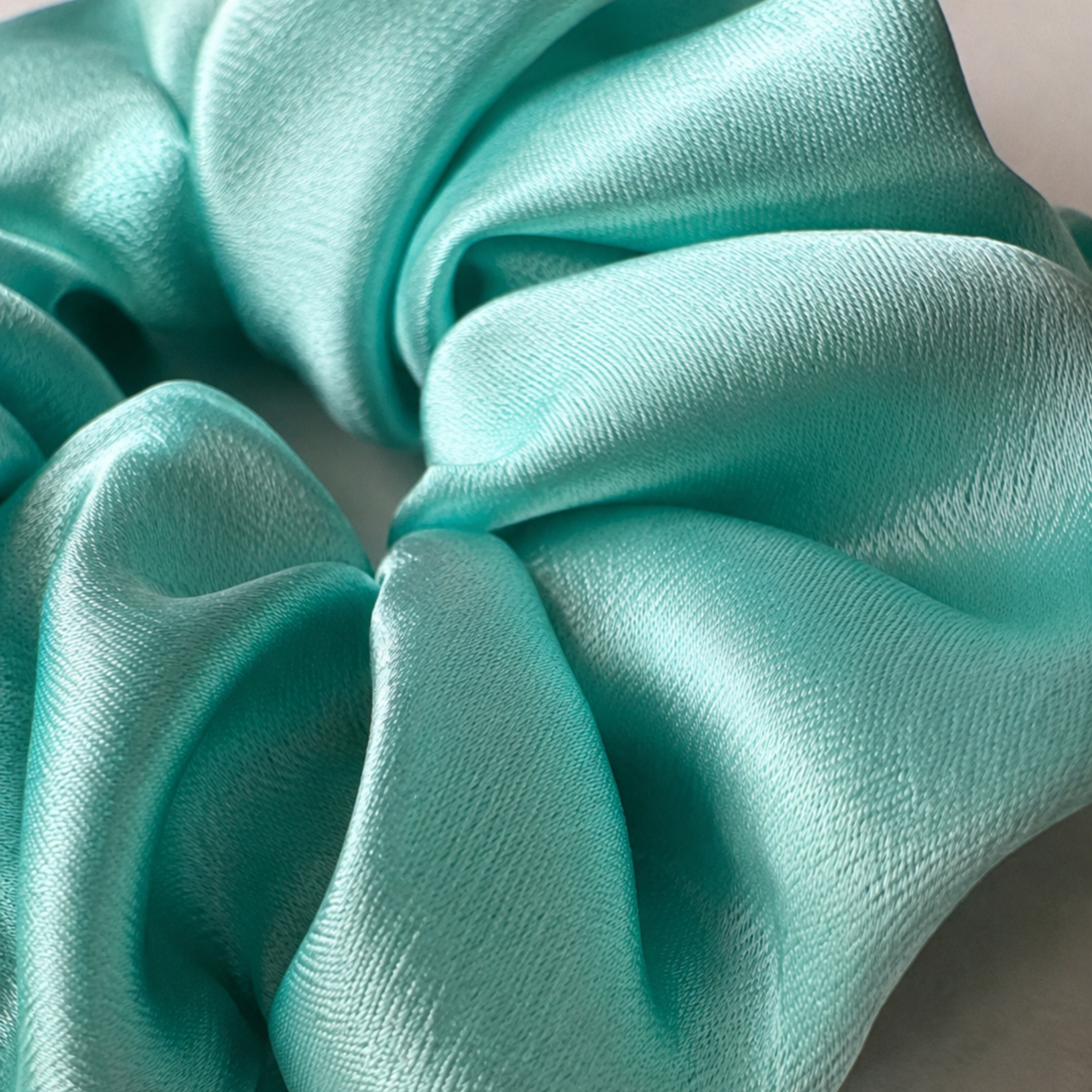 Frosted Blooms Scrunchie – Large Handmade Satin Scrunchie