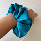 Blue Lagoon Satin Scrunchie