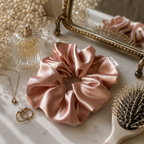 Pink Blush Satin Scrunchie