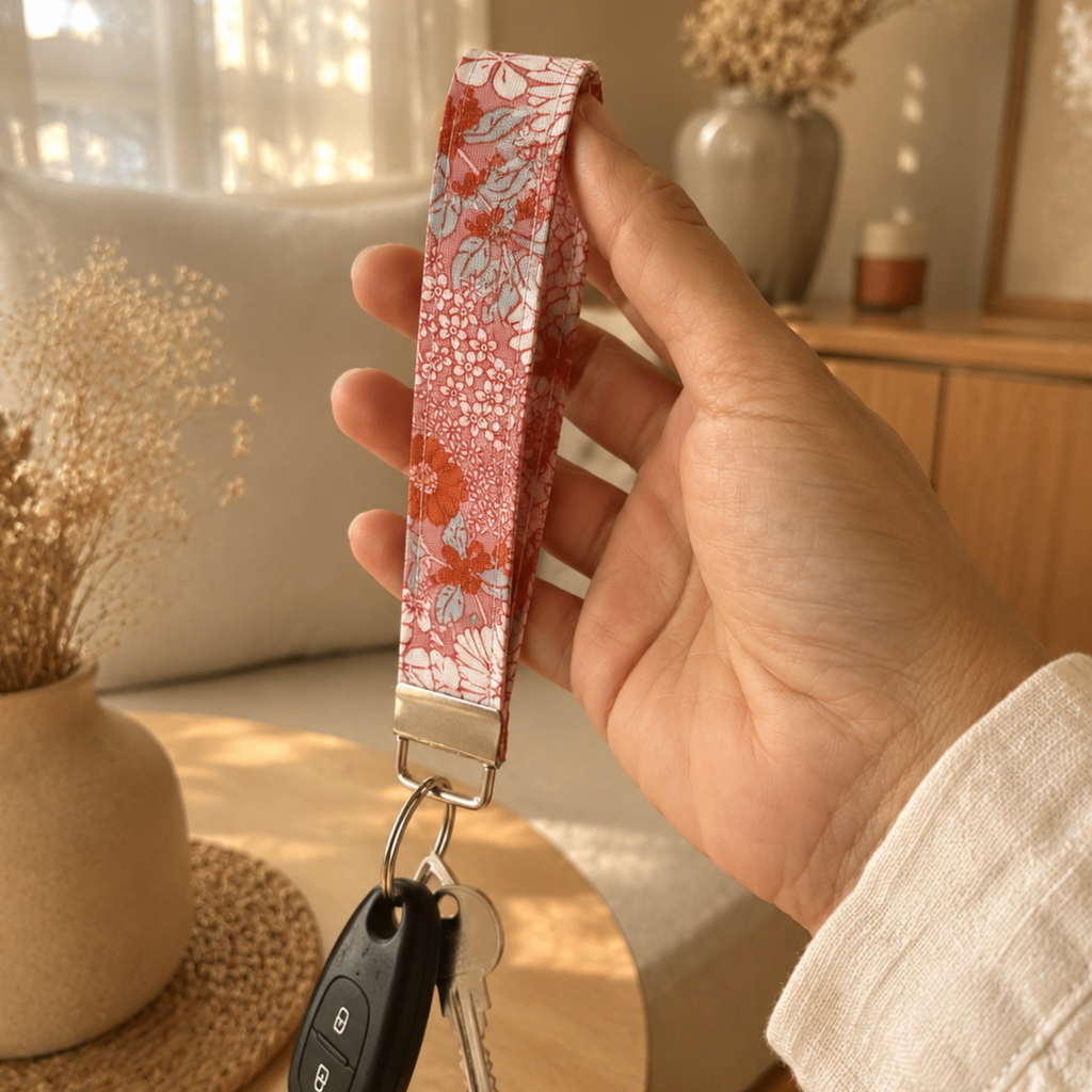 Sunset Bloom Wristlet Keychain