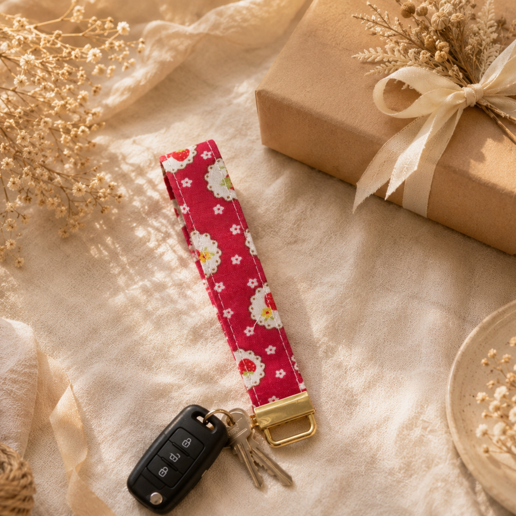 Strawberry Jam Wristlet Keychain