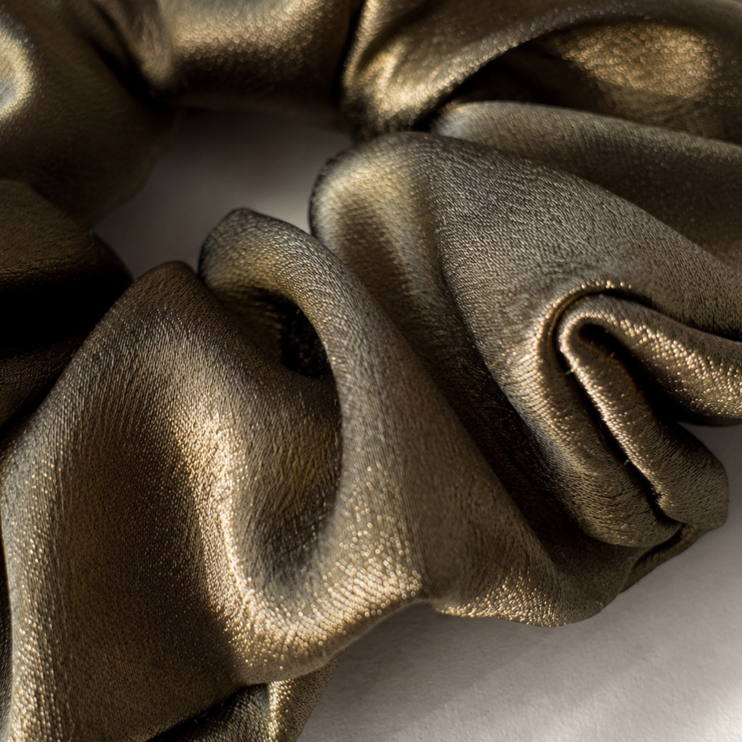 Olive Luxe Large Satin Scrunchie - Handmade
