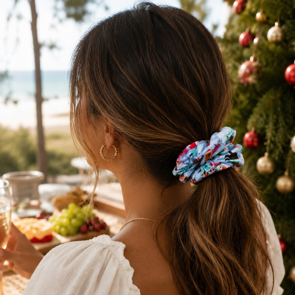 Jingle Jammies Christmas Scrunchie | Handmade Festive Hair Accessory