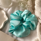 Frosted Blooms Scrunchie – Large Handmade Satin Scrunchie