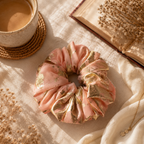 Gilded Blush Satin Scrunchie