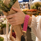 Pink Gold Flake Wristlet Keychain