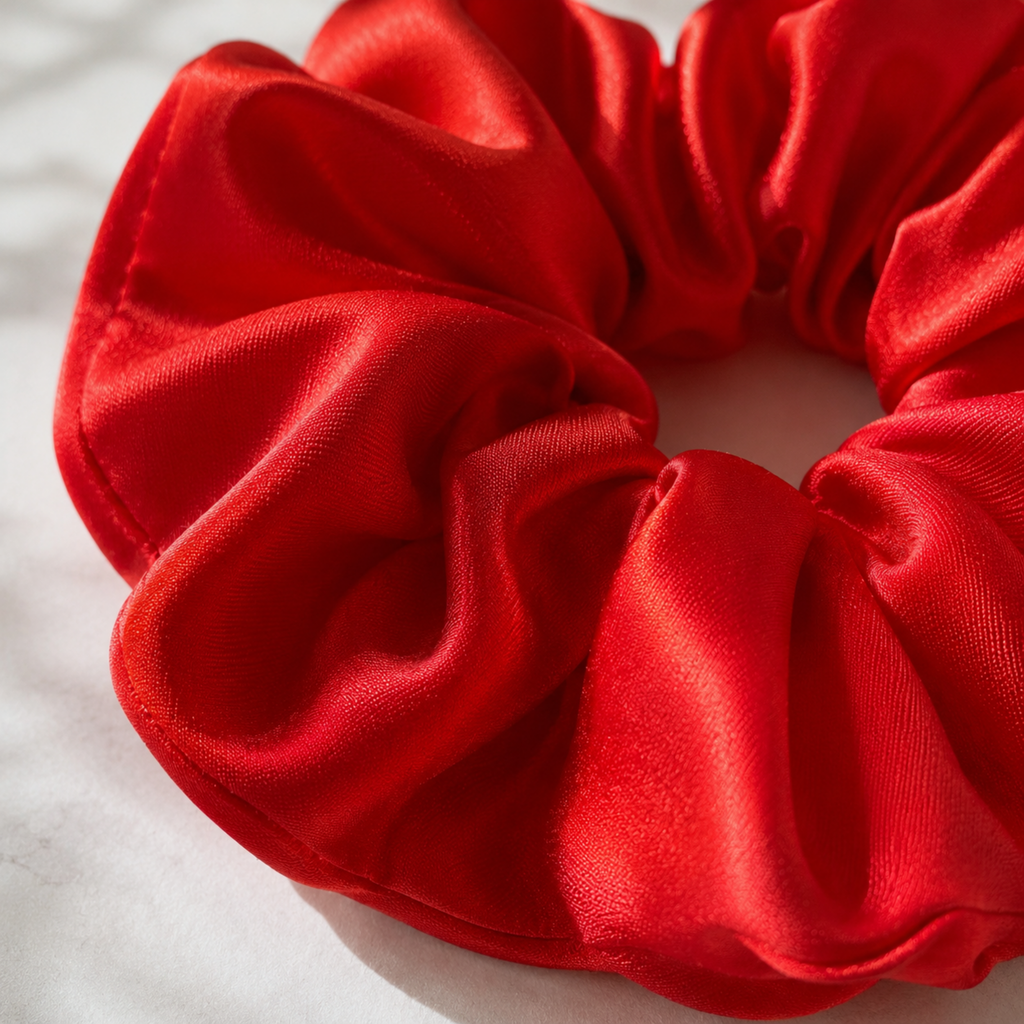 Crimson Bloom Scrunchie